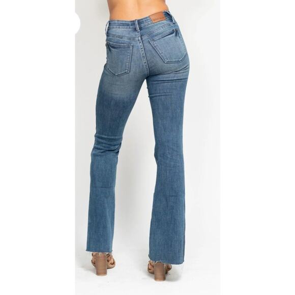 Judy Blue Women’s Curvy Mid Rise Tummy Control Blue Flared Jeans Sz 16W - Picture 2 of 13